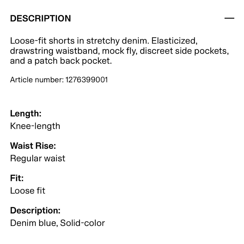 NWT H&M Drawstring Denim Shorts 6X - Picture 2 of 7
